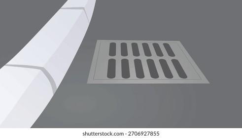 Escoamento do pavimento da rua. ilustração vetorial	