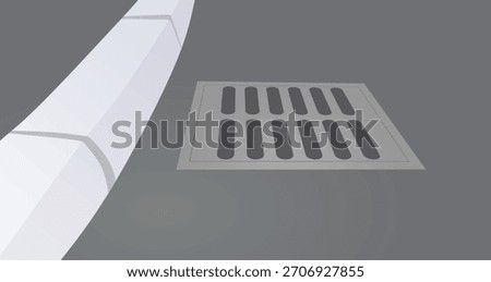 Street pavement drain. vector illustration	