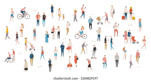 street people mega set. flat design style vector graphic illustration.