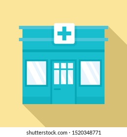 Street pharmacy icon. Flat illustration of street pharmacy vector icon for web design
