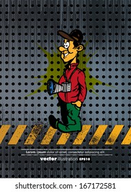 Fotógrafo callejero. Vector