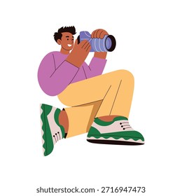 Ilustración de concepto de personaje de Vector plano de Fotografía de calle. 