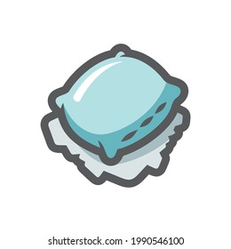 Street Pillow homeless bed Vector icon Cartoon illustration