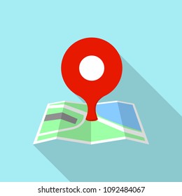 Street pin map icon. Flat illustration of street pin map vector icon for web design