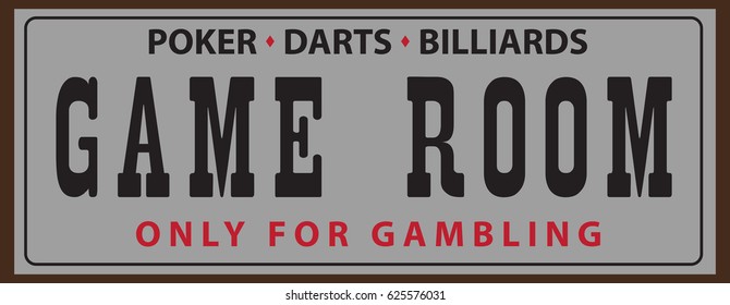 Street pointer for the Game room with billiards, poker and darts