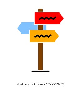 Street Pointer Icon - Street Pointer Isolate, Signpost Illustration - Vector Road Arrow