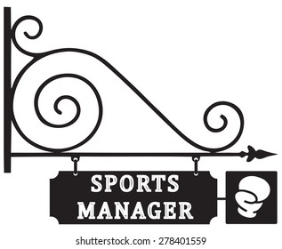 Street pointer office sports manager in boxing. Vector illustration.