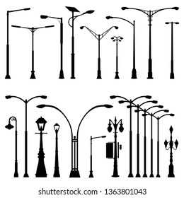Street Pole Post Lamp Silhouette - Antique Modern and Variations