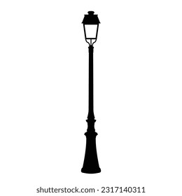 Street Post Silhouette. Black and White Icon Design Elements on Isolated White Background
