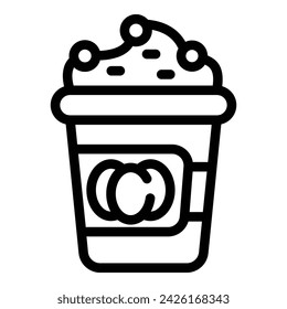 Street pumpkin drink icon outline vector. Cup frappe. Season food