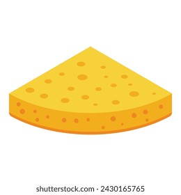 Icono de quesadilla de calle vector isométrico. Pan de queso. Vegetales mexicanos