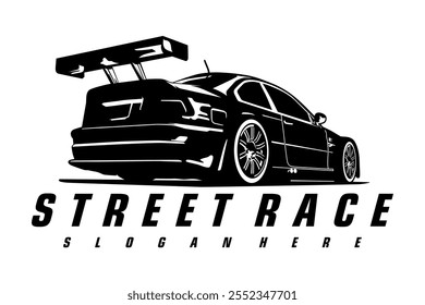 street race car logo design concept vector