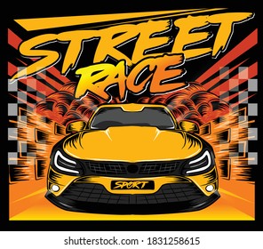 Street Race Supercar Banner Background EPS10