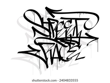STREET RACE word graffiti tag style