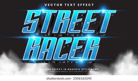 Plantilla de efecto de texto editable de Street Racer con estilo de texto Sport y Champion