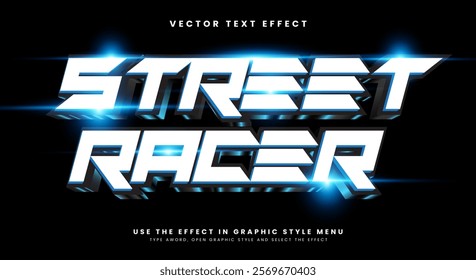 Street Racer editable text effect Template Suitable for Lightning style