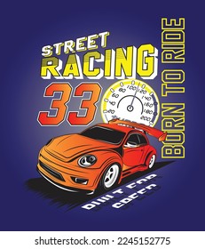 Calle Racing coche camiseta camiseta niños