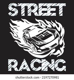 Street Racing Championship - Sports and Athletic T-shirt Design Template Vector and Sports vector illustration. Vector EPS Editable File Bundle, can you download this file. svg