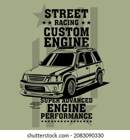 street racing custom , super car illustration