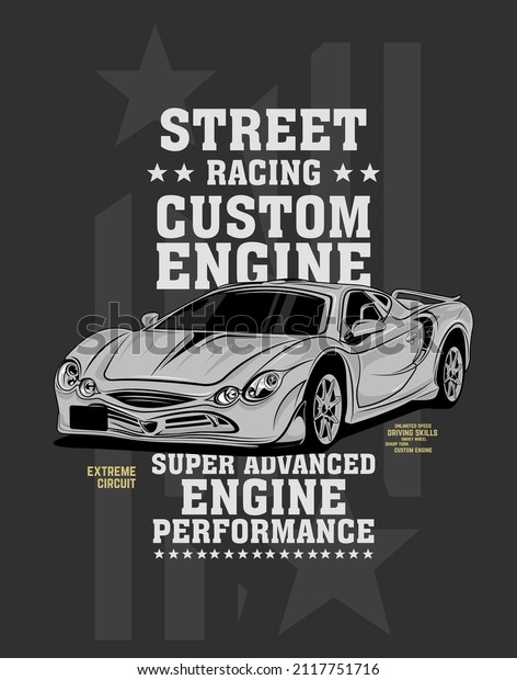 street racing, super\
fast car illustration