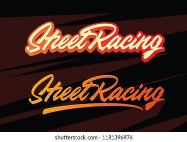 Street Racing vector lettering