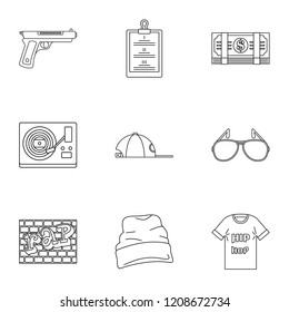 Street Rap Icon Set Outline Set Stock Vector (Royalty Free) 1208672734 ...