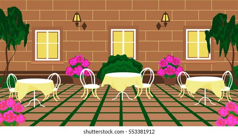 street restaurant background