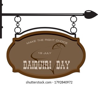 Street retro pointer Daiquiri Day, July 19 event.