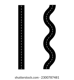 Calle y carretera con senderos y cruces. para el mapa de ciudad. Carreteras asfaltadas camino calles de tráfico. Ilustración vectorial.