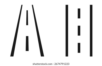 Calle y carretera con senderos y cruces de caminos. Elementos de Vector para el mapa de la ciudad. Calles del tráfico del camino del asfalto de la carretera