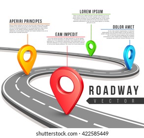 Street Road Map For Vector Business Infographics Design.