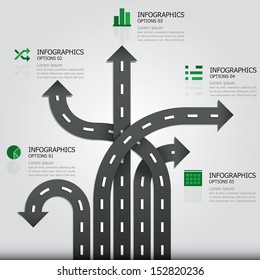 Street Road & Sign Infographics Design Template