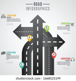 Street Road & Sign Infographics Design Template