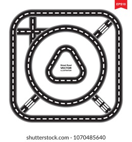 Street Road Vector Elements for city Map. Highway or Path Traffic Isolated