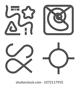 Street Road Vector Elements for city Map. Highway or Path Traffic Isolated