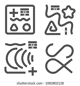 Street Road Vector Elements for city Map. Highway or Path Traffic Isolated