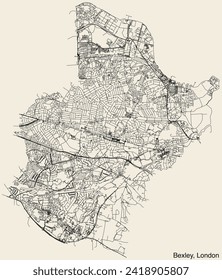 Street roads map of the BOROUGH OF BEXLEY, LONDON