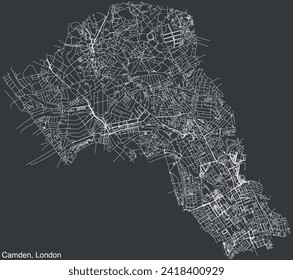 Street roads map of the BOROUGH OF CAMDEN, LONDON