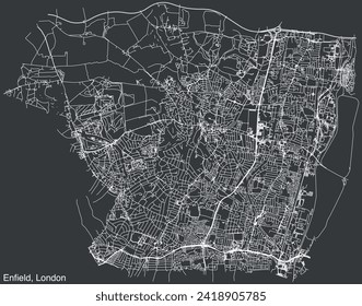 Street roads map of the BOROUGH OF ENFIELD, LONDON