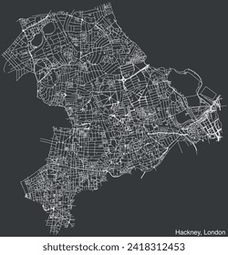 Street roads map of the BOROUGH OF HACKNEY, LONDON