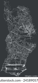 Street roads map of the BOROUGH OF HILLINGDON, LONDON