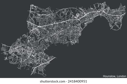 Street roads map of the BOROUGH OF HOUNSLOW, LONDON