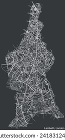 Street roads map of the BOROUGH OF LAMBETH, LONDON