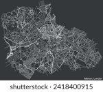 Street roads map of the BOROUGH OF MERTON, LONDON