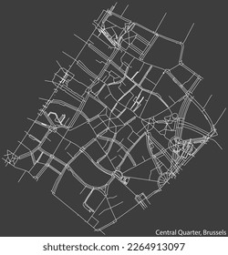 Mapa de carreteras de la calle central (QUARTIER DU CENTER, CENTRUMWIJK), BRUSELAS