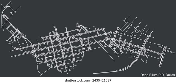 Street roads map of the DEEP ELLUM Public Improvement District neighborhood, DALLAS