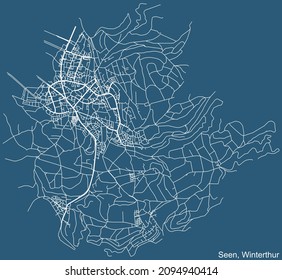 Mapa de carreteras de la calle del distrito 3 de Winterthur, Suiza