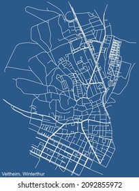 Mapa de carreteras de calle del distrito 5 Veltheim de Winterthur, Suiza