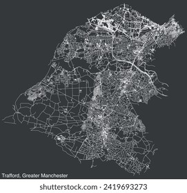 Street roads map of the METROPOLITAN BOROUGH OF TRAFFORD, GREATER MANCHESTER