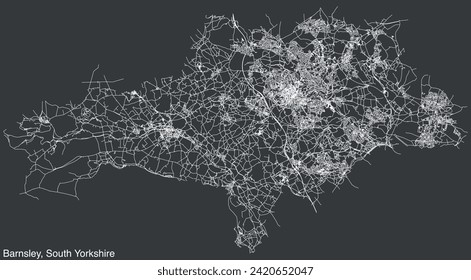 Street roads map of the METROPOLITAN BOROUGH OF BARNSLEY, SOUTH YORKSHIRE